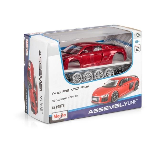 Maisto 39510  Assembly Line 1:24  Audi R8 V10 Plus (Model Kit)  Red - Zoom Image