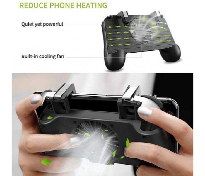 Mobile Game Controller 4 in 1 Upgrade Version Gamepad Shoot and Aim Trigger Phone Cooling Pad Power Bank for Android and iPhone MGC41 Black - Zoom Image 4