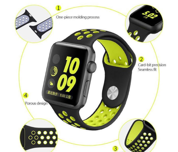 New Design Convertible Strap Band for Apple Watch 1, 2, 3 and 4 with Sweat Proof SPRB42 Multicolor - Zoom Image 2