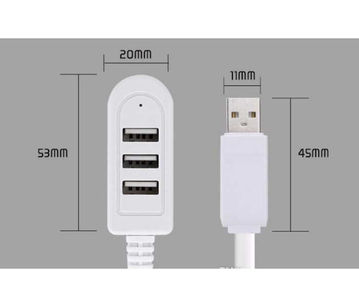 Ultra Speed 3 Port Data Transmit and Charging 1 M USB Cable SCA21 White - Zoom Image 1