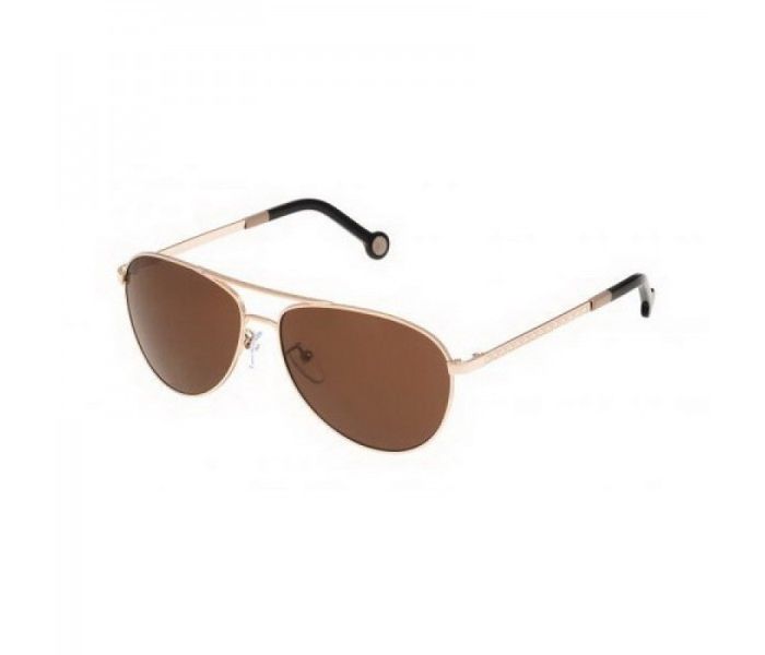 Carolina Herrera SHE0450300 Round Beige Frame & Gradent Brown Mirrored Sunglasses for Women - Zoom Image