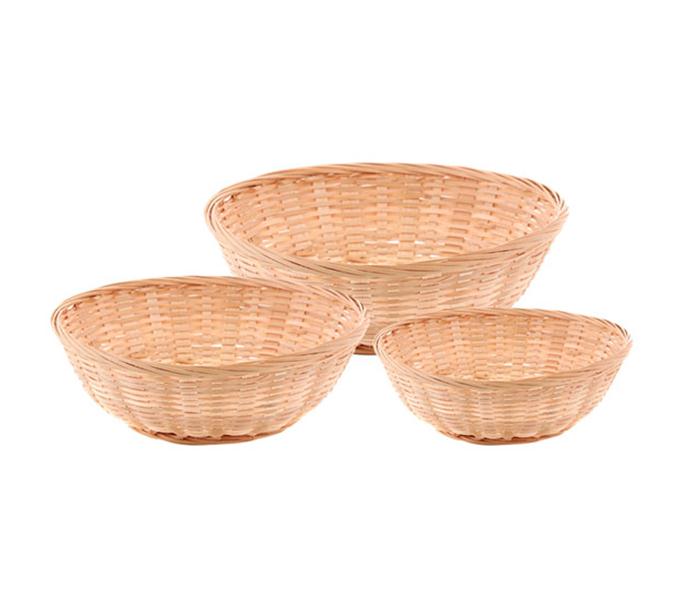 Royalford RF8323 Round Shape Bamboo Basket - 3 Pieces - Zoom Image