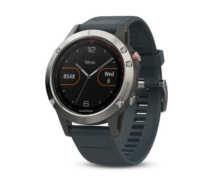 Garmin Fenix5 Multi Sport Smart Watch With Silicone Band - Silver and Blue - Zoom Image 3