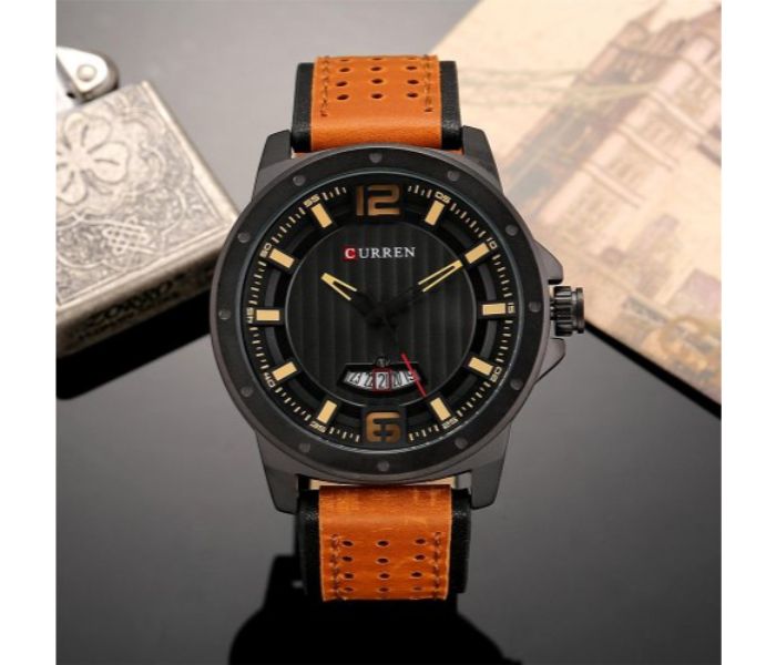 Curren 8293 Analog Quartz Watch For Men Brown - Zoom Image 3