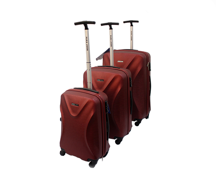 Para John PJTR3086U ABS Trolley Bag Set of 3 Pieces - Burgndy - Zoom Image