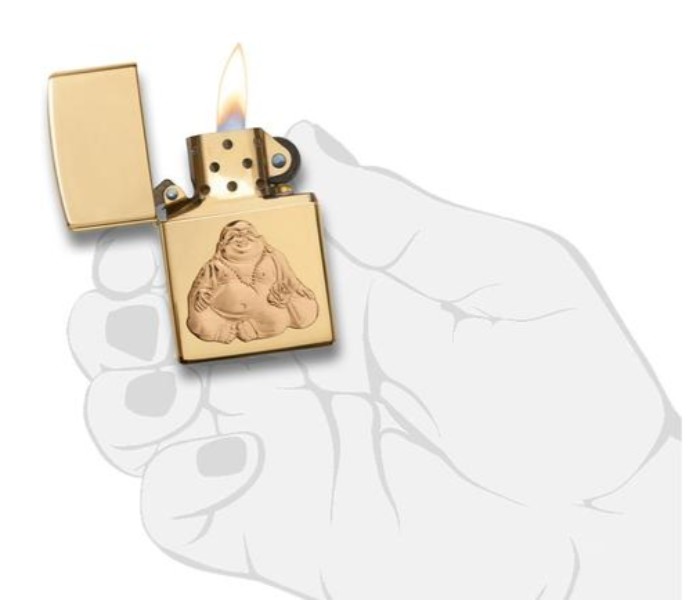 Zippo 29626 254B Laughing Buddha Emblem Lighter Gold - Zoom Image 2