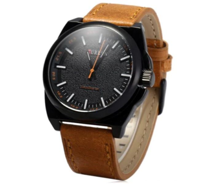 Curren 8168 Casual Analog Quartz Watch For Men Coffee And Black - Zoom Image 1