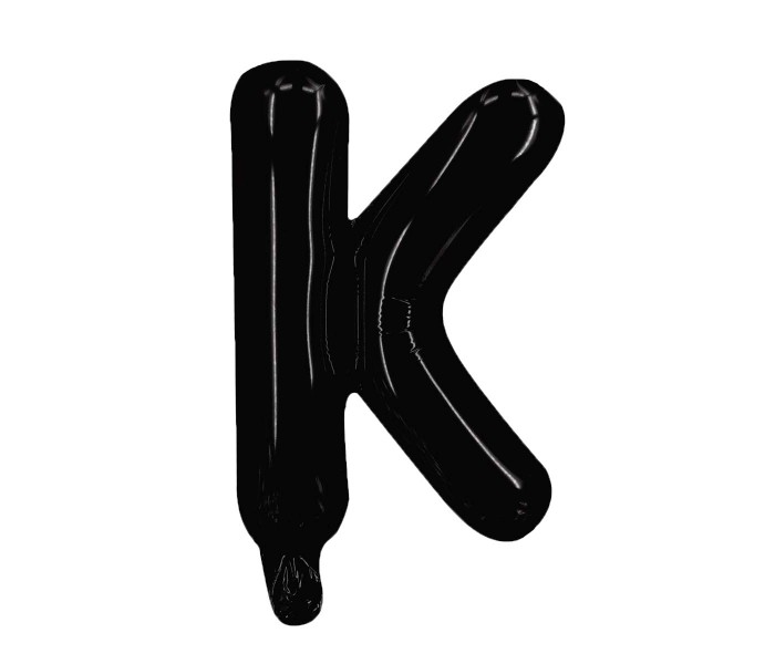 Party Time K-BK-803379 Letter K 16 Inch Foil Balloon Black - Zoom Image