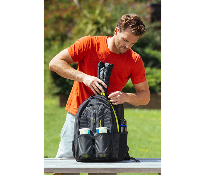 Targus TSB943EU 15.6 inch Work & Play Rackets Laptop Backpack - Black & Yellow - Zoom Image 7