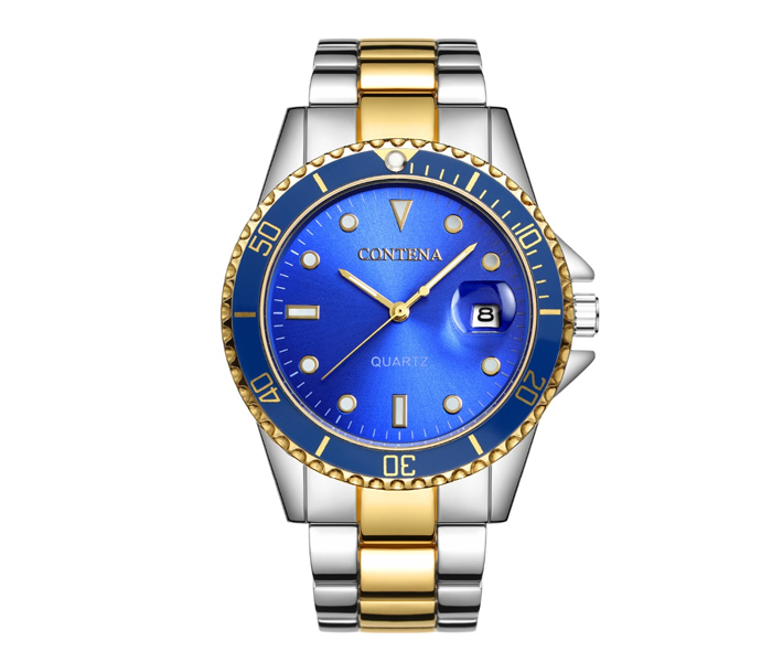 CONTENA Men Luxury Stainless Steel Wrist Watch - Blue Dial - Zoom Image 1