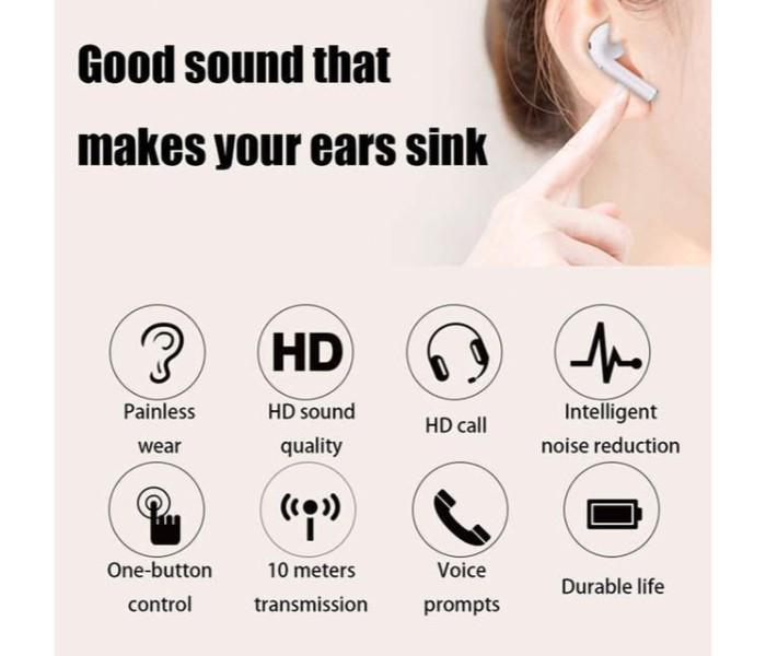 Mini TWS Wireless Bluetooth Stereo Headset with Charging Case MBH54 White - Zoom Image 1