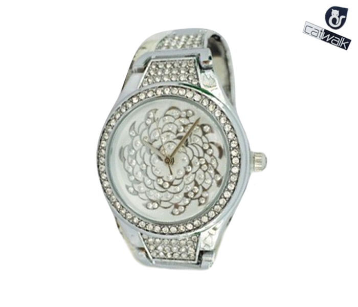 Catwalk CW-128 Genuine quality Fashionable Cz Watch For Women - Silver - Zoom Image