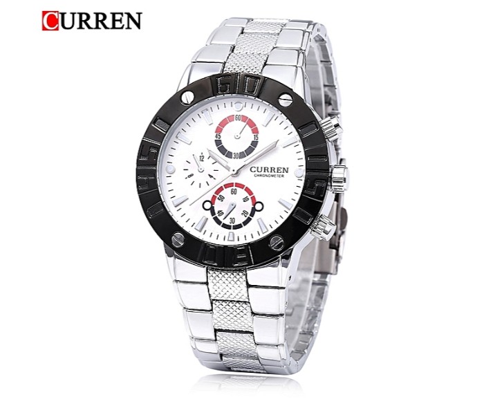 Curren Men's Luminous Analog Watch 8006 Silver - Zoom Image