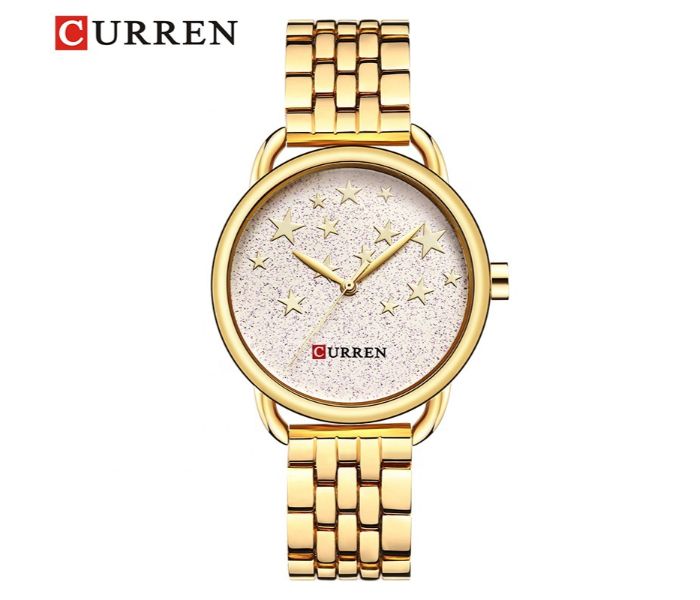 Curren 9013 Designed Quartz Watches For Women Gold - Zoom Image