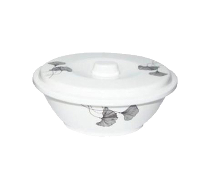 Royalford RF6517 8-inch Melamine Oval Bowl with Lid - White - Zoom Image