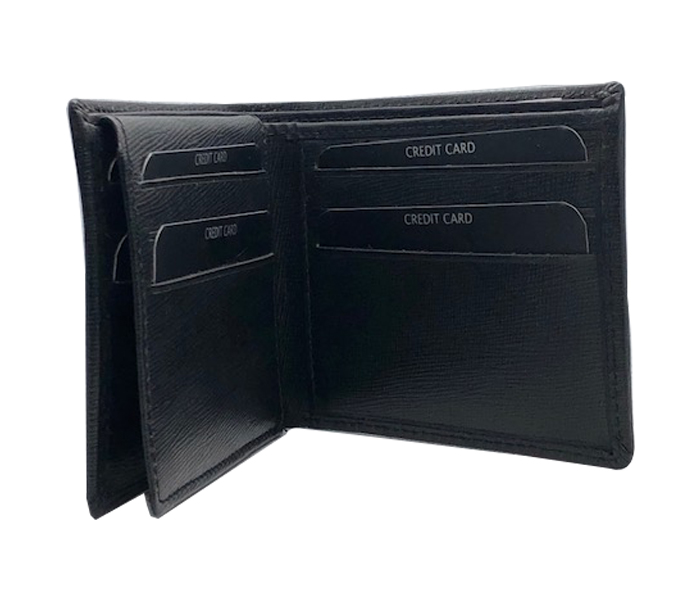 Philippe Morgan PM017 Men Leather Bifold Wallet - Black - Zoom Image 3