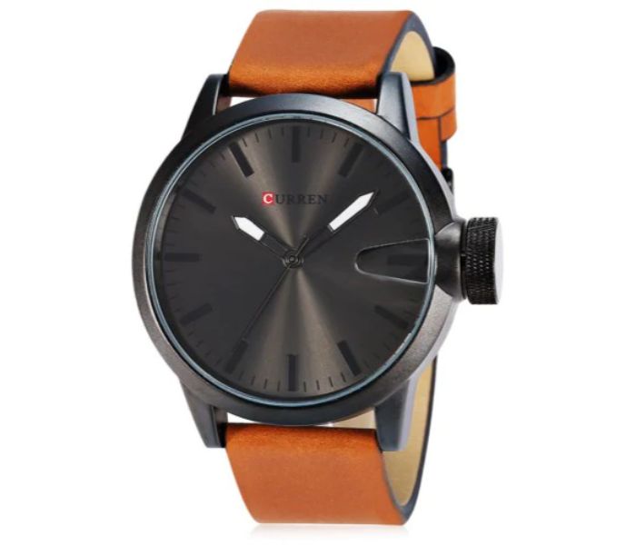 Curren 8208 Casual Analog Quartz Watch For Men Black And Brown - Zoom Image 1