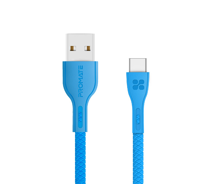 Promate Powerbeam-C USB to USB Type C Fast Charging Cable with Over-Current Protection - 1.2 Metre, Blue - Zoom Image 7