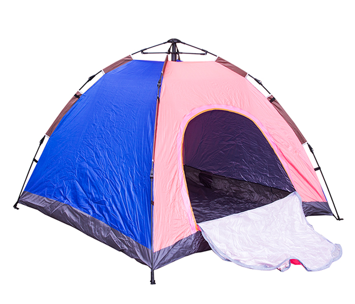 Taqdeer Pt-9552 Camping Tents Pop Up Instant Automatic Backpacking Dome Waterproof Tent For 4 Person - Blue And Rose - Zoom Image 1