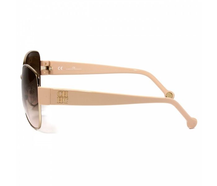 Carolina Herrera SHE02008FE Round Beige Frame & Gradent Brown Mirrored Sunglasses for Women - Zoom Image 3