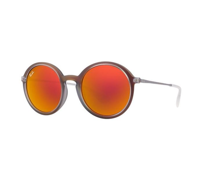 Ray-Ban RB4222-61676Q-50 Round Red & Gunmetal Frame and Red Mirrored Sunglasses for Women - Zoom Image 1