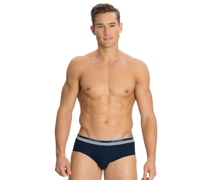 Jockey 8037-0210 Mordern Classic Square Cut Brief, Navy/M - 2 Pieces Pack - Zoom Image