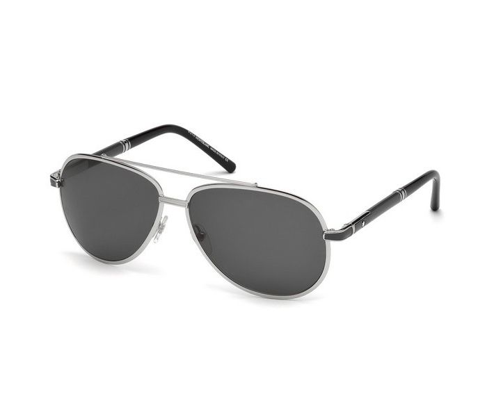 Mont Blanc MB 511S 16A Aviator Silver Frame & Smoke Mirrored Sunglasses for Men - Zoom Image 3