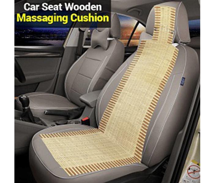 LXC-095 Unique Design Car Seat Wooden Massaging Cushion, Beige - Zoom Image 3