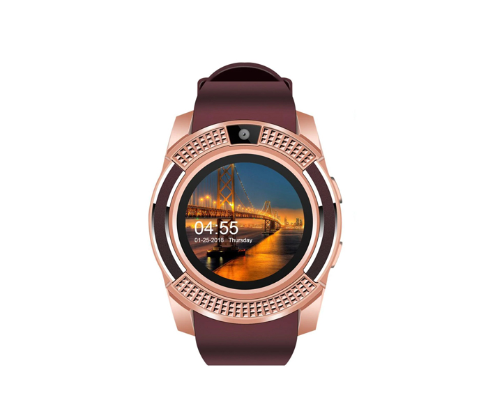 Bingo V8 Bluetooth Smart Watch With Sim And Camera - Brown - Zoom Image 1