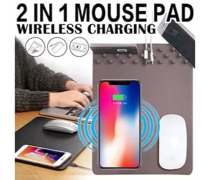 Wireless Qi Multi-function Holder Fast Charger Anti-Slip Mouse Pad Black - Zoom Image 6