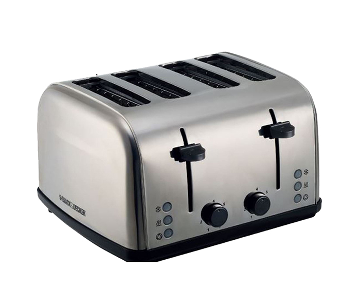 Black and Decker ET304-B5 4 Slice Parallel Slot Stainless Steel Toaster with Dual Control - Silver - Zoom Image