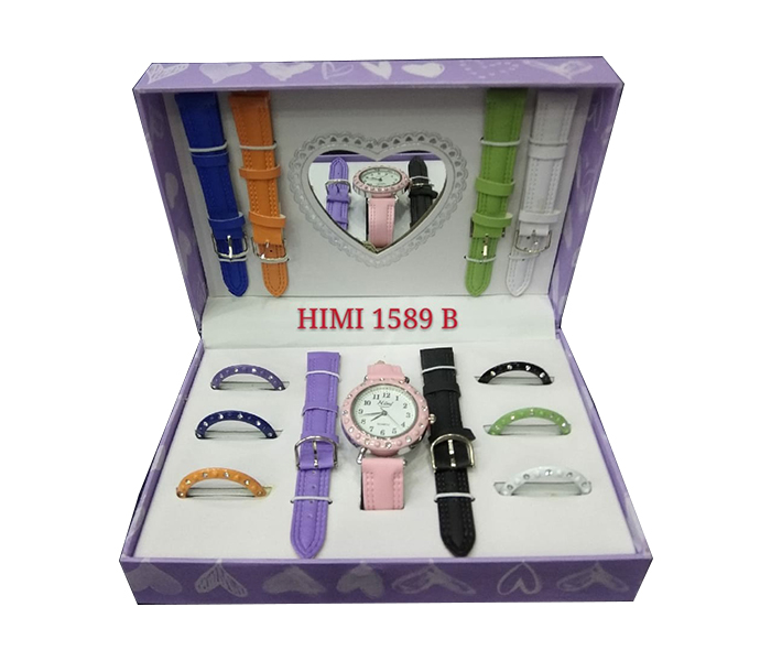 HIMI 1589B Multicolor Dial Frame & Strap Changeable Quartz Watch for Women - Zoom Image