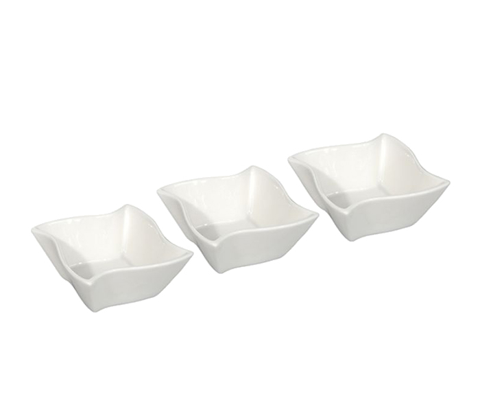 Delcasa DC1304 3 Pieces Ceramic Dish Bowl - 250ml, White - Zoom Image