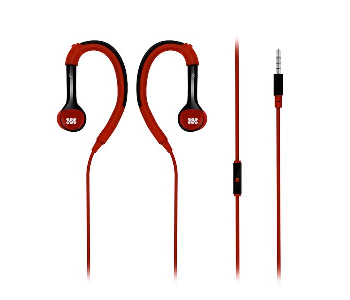 Promate Natty Universal Sporty Over the Ear Gear Buds Headphone with Noise Cancelling, Red - Zoom Image 6