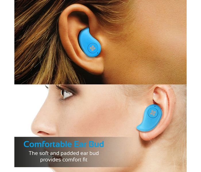 Promate Mondo-3 Lightweight Mini Wireless Mono Earphone with HD Sound Quality, Blue - Zoom Image 5