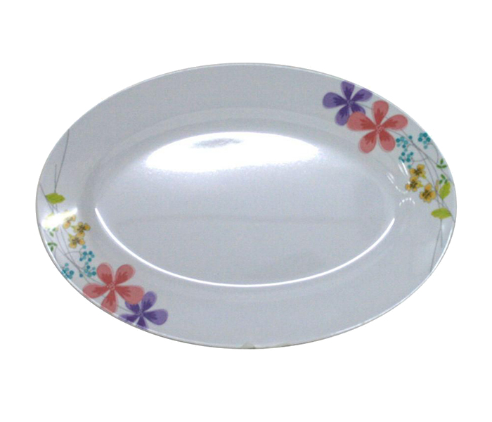 Royalford RF7110 9.5-inch Thai Carnation Oval Plate - White - Zoom Image