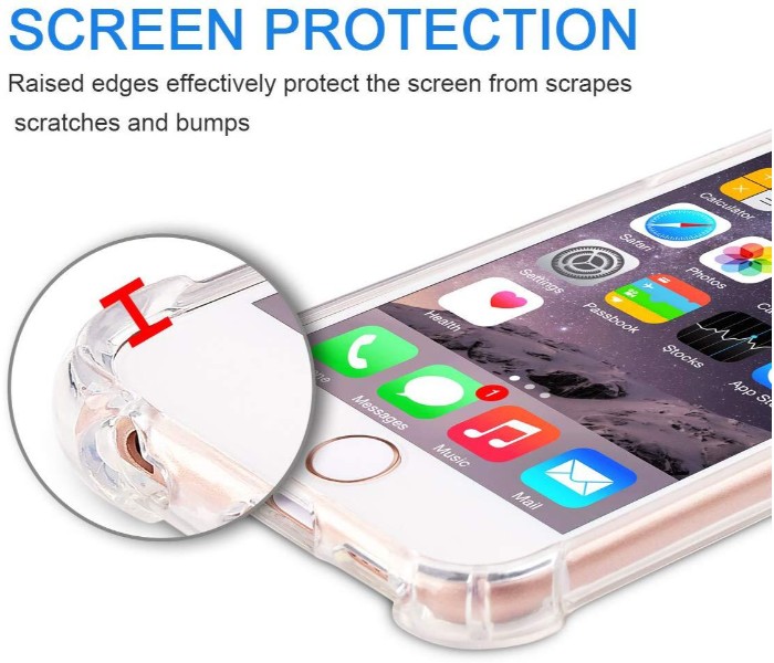 Shockproof Silicone TPU Transparent Back Case For iPhone 6 Plus and 6s Plus SHTCS6 Clear - Zoom Image 1