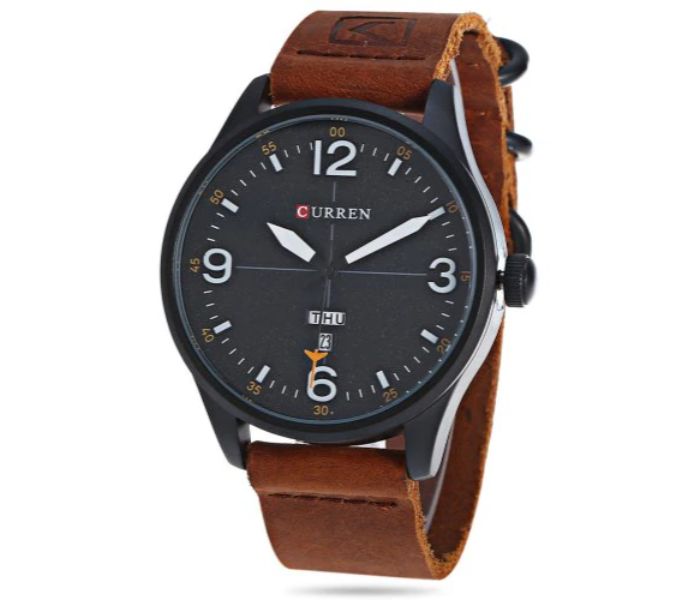 Curren 8265 Quartz Watch For Men Black And White - Zoom Image