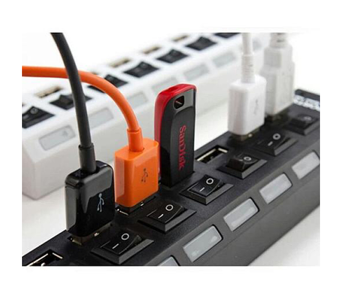 Zooni Universal 7 In 1 Slot Tap USB 2.0 Hub Adapter Splitter Power On/Off Switch Withy Led Indicator Charging Ports - Zoom Image 1