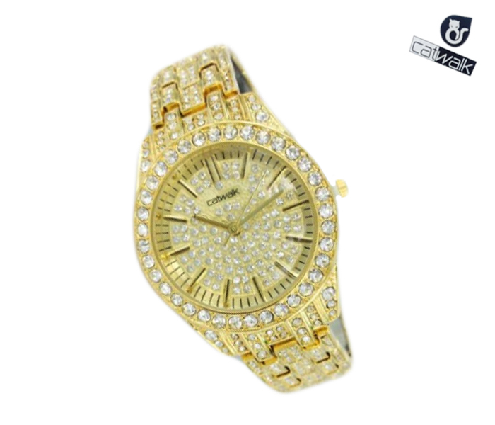 Catwalk CW-993 Genuine quality Fashionable Cz Watch For Women Gold - Zoom Image