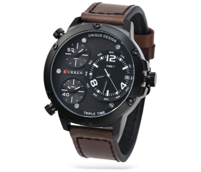 Curren 8262 Casual Quartz Watch For Men White And Black - Zoom Image