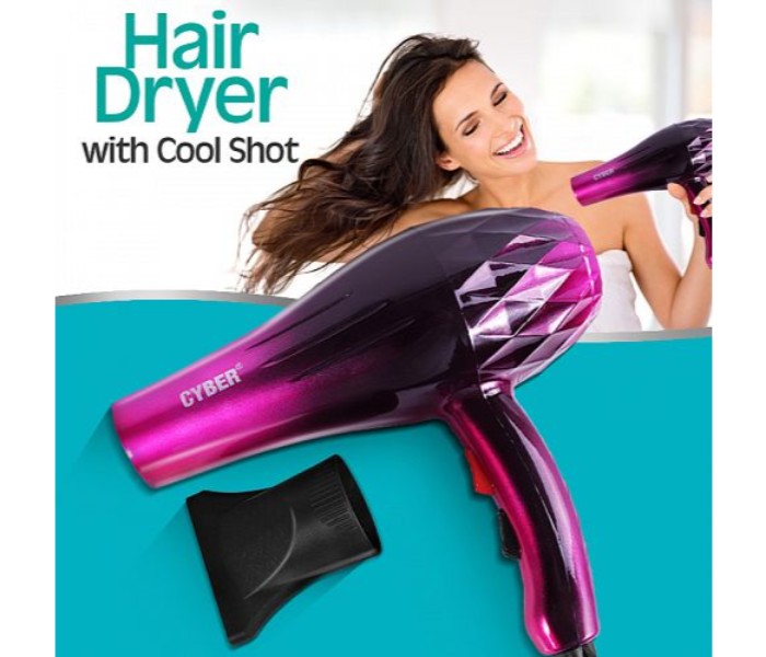 Cyber CYHD-9091 2200W Hair Dryer With Cool Shot Pink and Black - Zoom Image 6