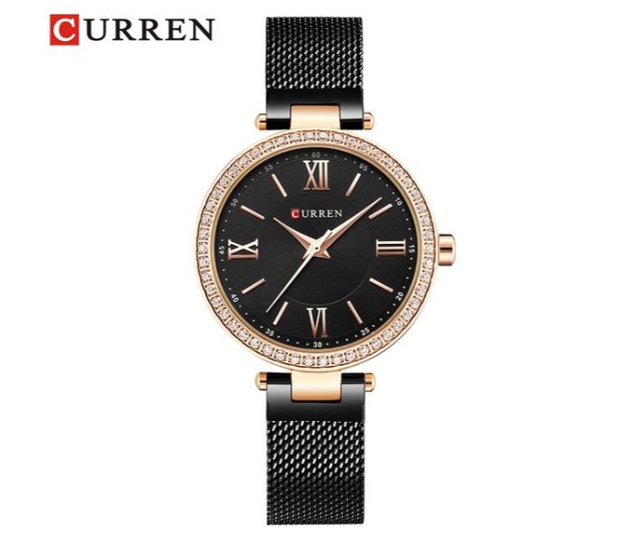 Curren 9011 Fashion Quartz Watch For Women Black - Zoom Image