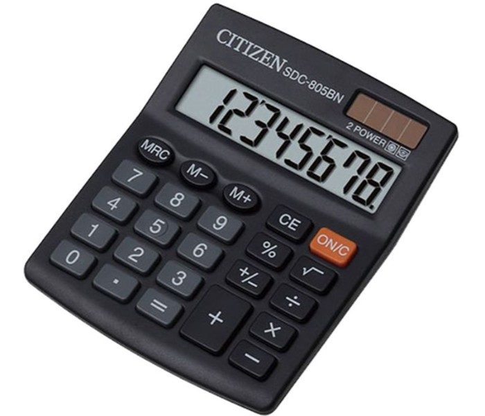 Citizen CTZ SDC 805 8 Digit Basic Calculator Black - Zoom Image 3