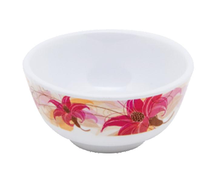 Royalford RF6377 4.5-inch Melamine Ware Thai Carnation Rice Bowl - White - Zoom Image