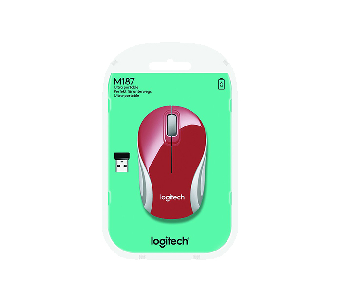 Logitech 910-002732 M187 Mini 2.4GHz Wireless Mouse - Red - Zoom Image 3