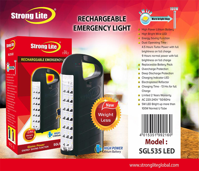 Strong Lite SGL535LED Rechargeable LED Emergency Lantern Big - Red - Zoom Image 1