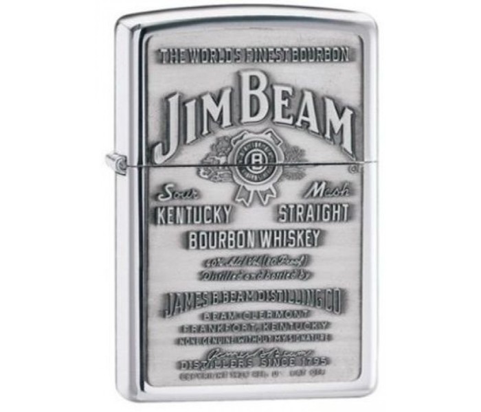 Zippo 250 JB 928 Jim Beam Emblem Lighter Silver - Zoom Image