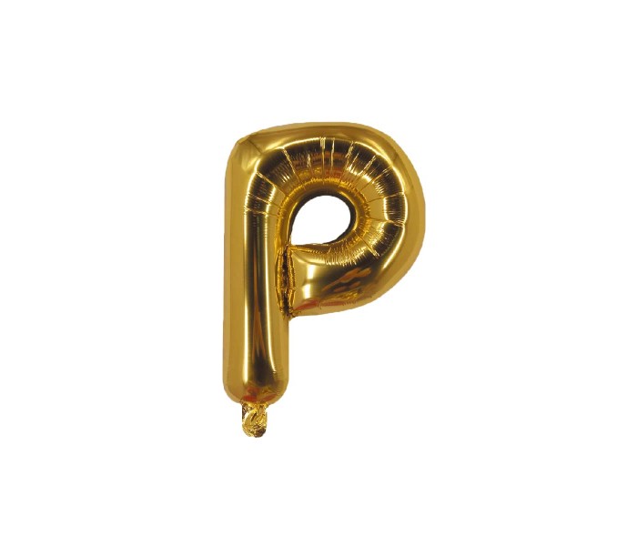 Party Time P-G-803409 Letter P 16 Inch Foil Balloon Gold - Zoom Image