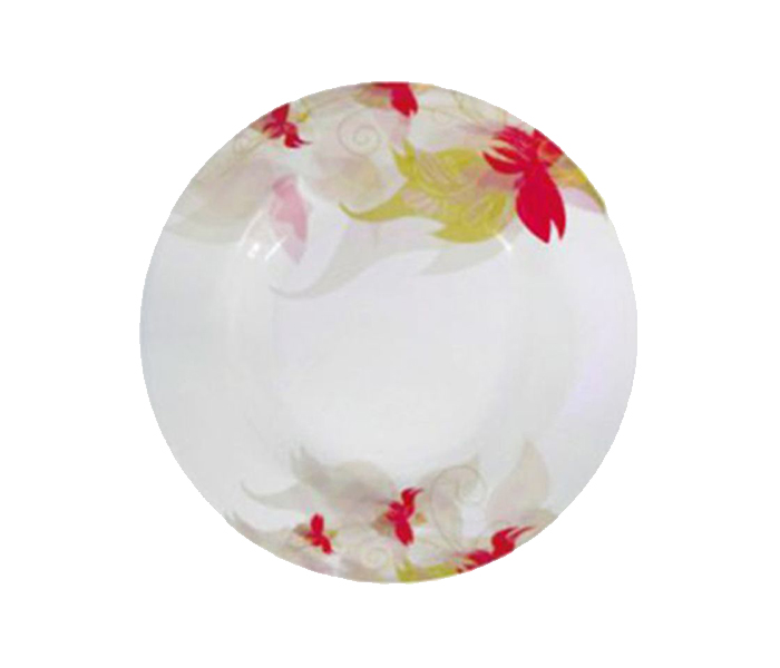 Royalford RF5100 8-inch Melamine Ware Flower Carnival Soup Plate - White - Zoom Image